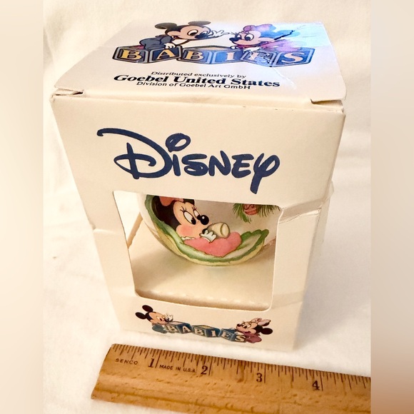 Baby Mickey Minnie Christmas Ornament Vintage 1984 Disney Babies Goebel BOX - Picture 7 of 7